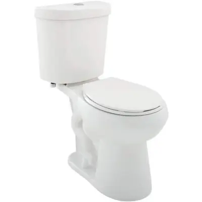 12 in. Rough in 2-Piece 1.1 GPF1.6 GPF Dual Flush Round Toilet in White Seat Included