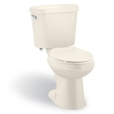 12 inch Rough In Two-Piece 1.28 GPF Single Flush Elongated Toilet in Bone Seat Included