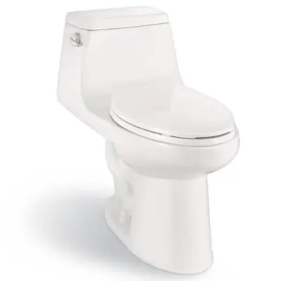 Glacier Bay McClure 12 in. Rough In One-Piece 1.28 GPF Single Flush Elongated Toilet in White Seat Included