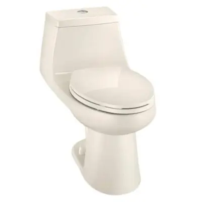 Glacier Bay McClure 12 inch Rough In One-Piece 1.1 GPF1.6 GPF Dual Flush Elongated Toilet in Biscuit Seat Included