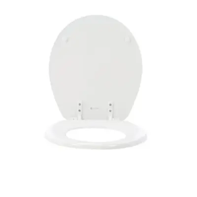 Glacier Bay Round Enameled Wood Closed Front Toilet Seat in White