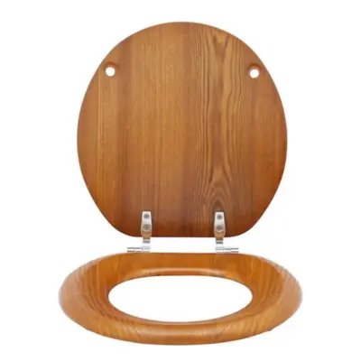 Round Front Toilet Seat in Oak Veneer