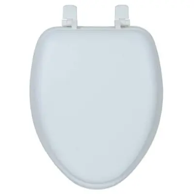 Elongated Easy Release Front Toilet Seat in White PVC sheet